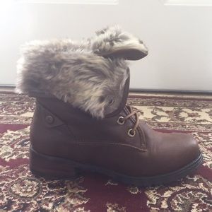 Steve Madden Mocha Brown Faux Fur Booties